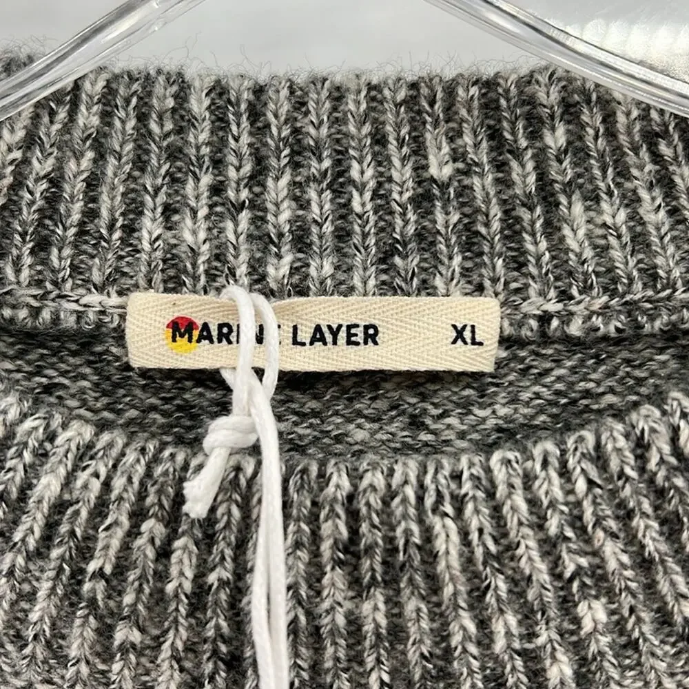 Marine Layer Alma Puff Sleeve Sweater - Charcoal Heather - XL - NWT - Picture 4 of 7